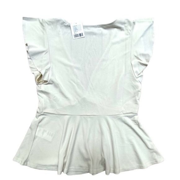 COPY - UO CREAM FLUTTER SLEEVE BABY~DOLL TOP SZ:s/m nwt - Picture 7 of 8